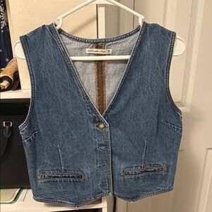 Abercrombie & Fitch Blue Denim Vest